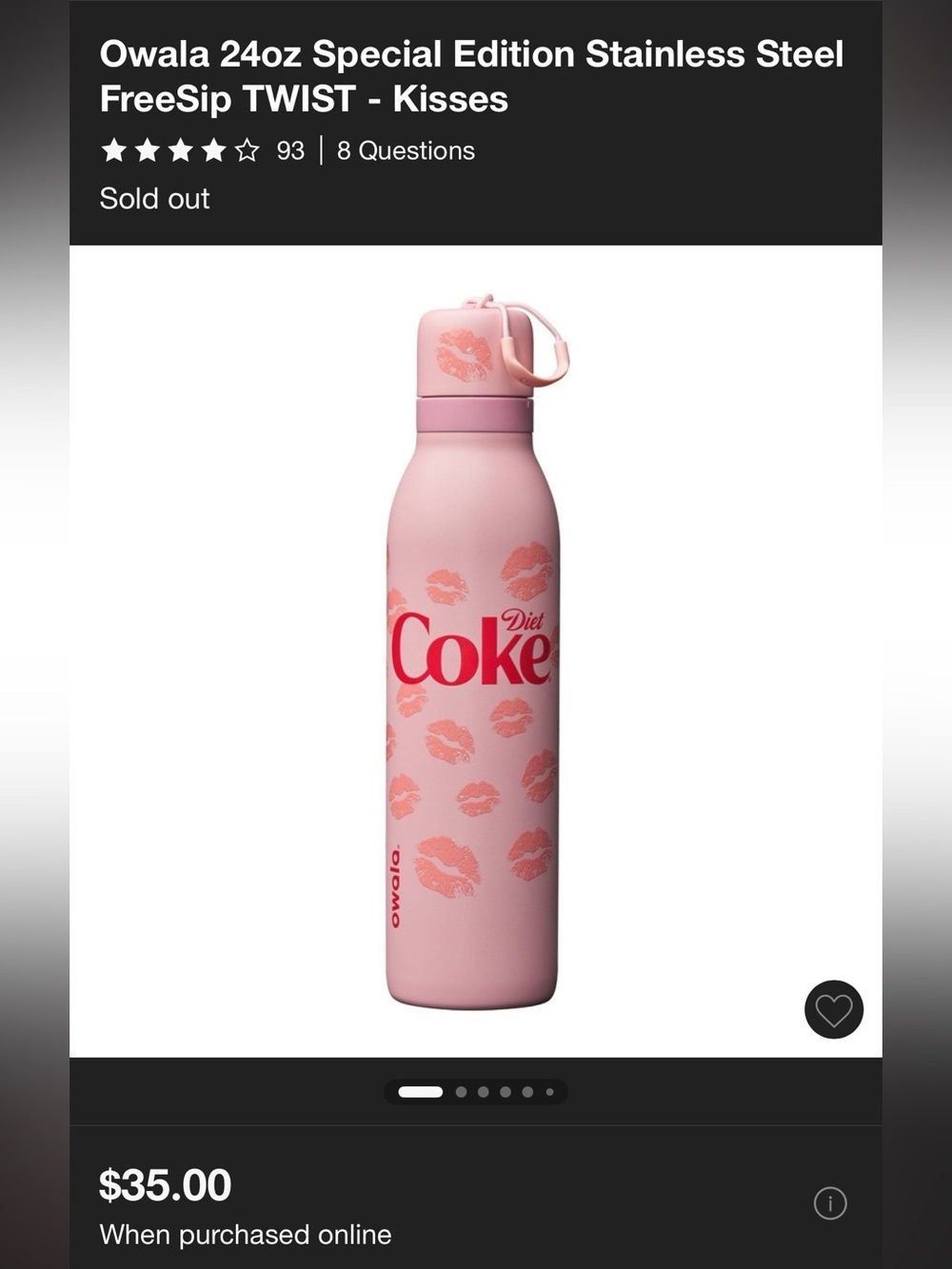 NWT Owala Diet Coke Special Edition